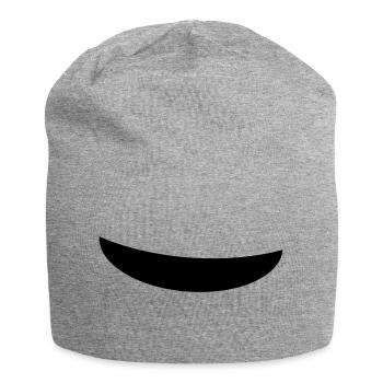Einfach Lächeln und grinsen - Jersey-Beanie - Grau meliert - Vorne