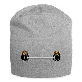 Weightlifting French Fries Bodybuilder - Jersey Beanie - heather grey - Front