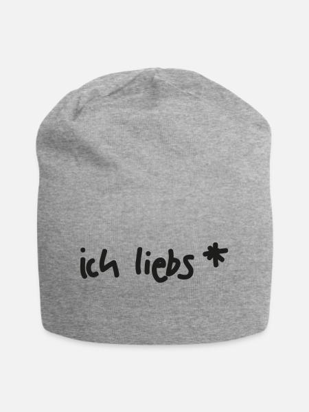 ich liebs - Jersey-Beanie - Grau meliert