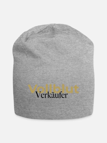Vollblut Verkäufer Spruch - Jersey-Beanie - Grau meliert