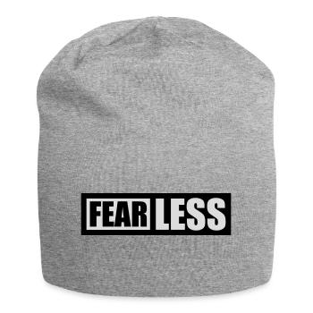 fearless Text Quote Design - Jersey Beanie - heather grey - Front