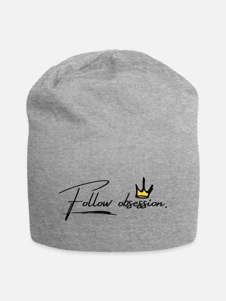 Follow obsession! - Jersey-Beanie - Grau meliert