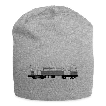 Berliner U-Bahn - Jersey-Beanie - Grau meliert - Vorne