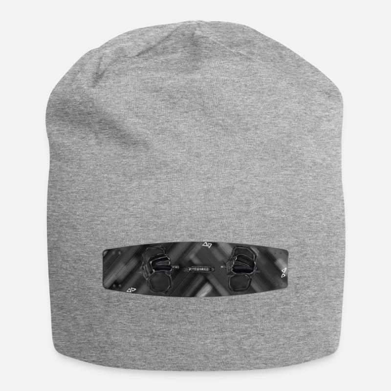 Planche de kitesurf noir blanc design - Bonnet en jersey - gris chiné