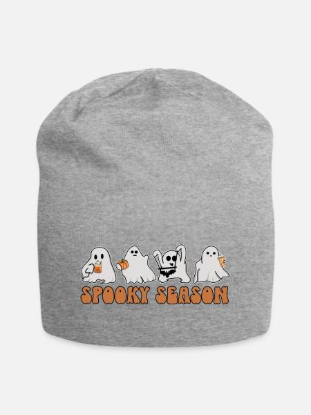 Halloween Geister - Spooky Season - Jersey-Beanie - Grau meliert