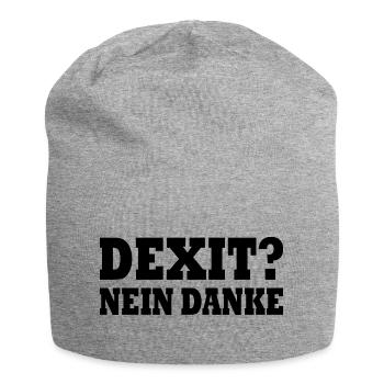 Dexit nein danke - Jersey-Beanie - Grau meliert - Vorne
