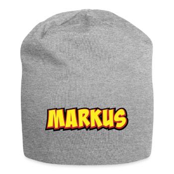 Markus First Name Gift - Jersey Beanie - heather grey - Front