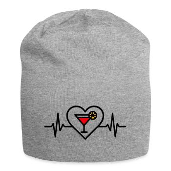 Cocktail Heart Aperitif Drink - Jersey Beanie - heather grey - Front