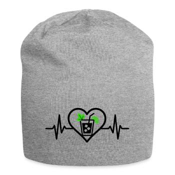 Mojito Heart Aperitif Cocktail - Jersey Beanie - heather grey - Front