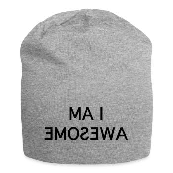 I Am Awesome – Spaßiger Spiegeltext - Jersey-Beanie - Grau meliert - Vorne