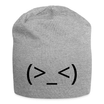 Émoticône (>_<) frustré argh Kaomoji - Bonnet en jersey - gris chiné - Devant