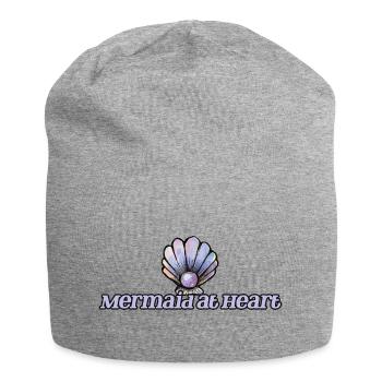 Meerjungfrau im Herzen Muschel-Emblem - Jersey-Beanie - Grau meliert - Vorne