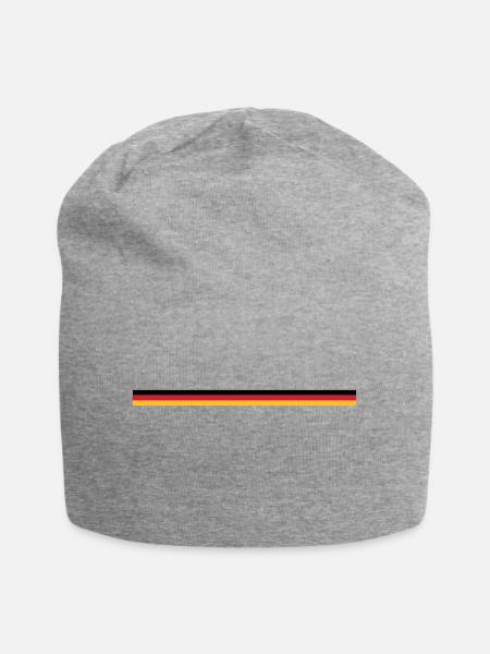 schwarz rot gold - Jersey-Beanie - Grau meliert