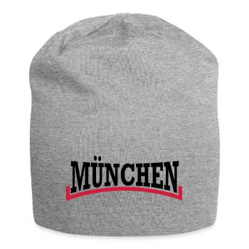 München Schrift zweifarbig - Jersey-Beanie - Grau meliert - Vorne