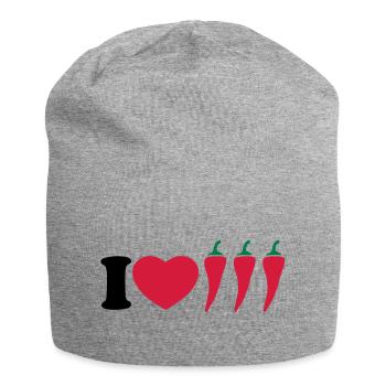 I love chilli - Jersey Beanie - heather grey - Front
