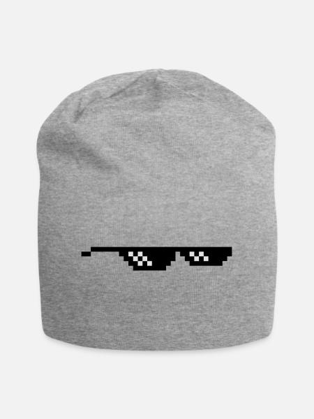 geeks lunettes pixel internet meme - Bonnet en jersey - gris chiné