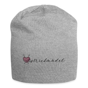 Stricken Frau Mädchen Strickmädel Geschenkidee - Jersey-Beanie - Grau meliert - Vorne