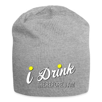 Ich trinke, also bin ich - Jersey-Beanie - Grau meliert - Vorne