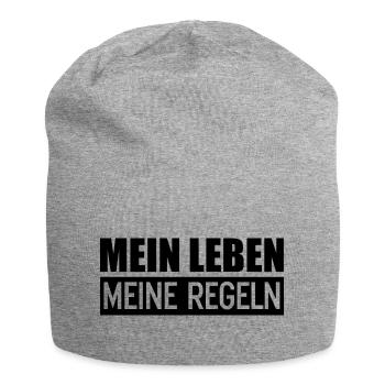 Mein Leben meine Regeln das Motto meine Regeln - Jersey-Beanie - Grau meliert - Vorne