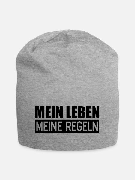 Mein Leben meine Regeln das Motto meine Regeln - Jersey-Beanie - Grau meliert