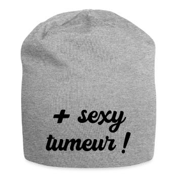 Plus sexy tumeur (noir) - Bonnet en jersey - gris chiné - Devant