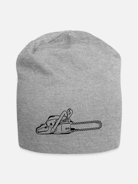 Motorsäge - Jersey-Beanie - Grau meliert
