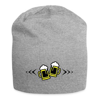 Toast à la bière symbole Chope à bière - Bonnet en jersey - gris chiné - Devant