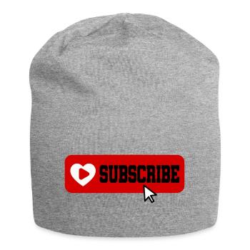 Fabulous YouTube Channel Subscribe Button Icon - Jersey Beanie - heather grey - Front