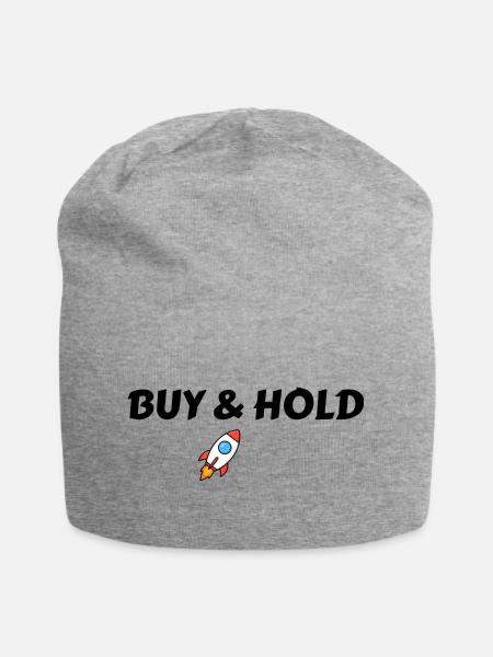 BUY & HOLD Krypto & Aktien Investoren Motiv. - Jersey-Beanie - Grau meliert