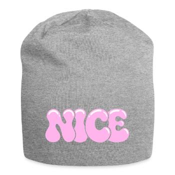 Schöne pastellrosa Bläschen - Jersey-Beanie - Grau meliert - Vorne