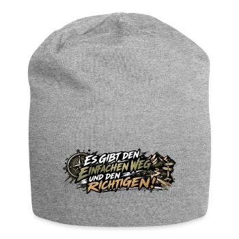 EK-Spruch: Es gibt den einfachen Weg - Jersey-Beanie - Grau meliert - Vorne