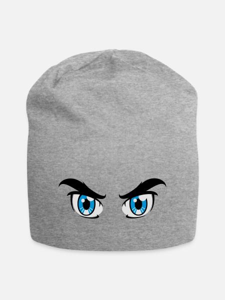 augen trickfilm comic - Jersey-Beanie - Grau meliert