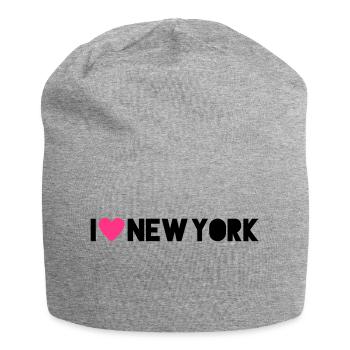 I Love New York - Jersey-Beanie - Grau meliert - Vorne