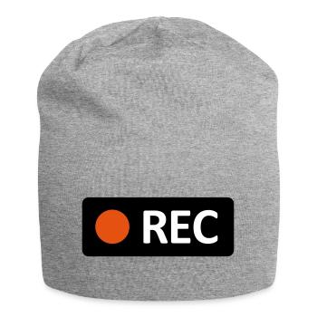Bouton d’enregistrement REC de la caméra. Enregistrer, live, rec - Bonnet en jersey - gris chiné - Devant