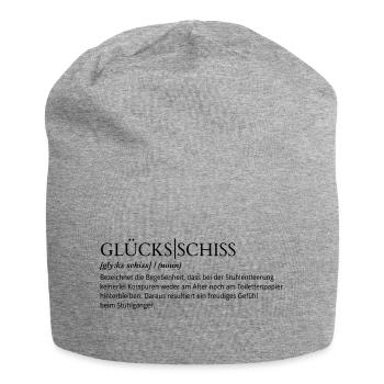 Glücksschiss Definition schwarz - Jersey-Beanie - Grau meliert - Vorne