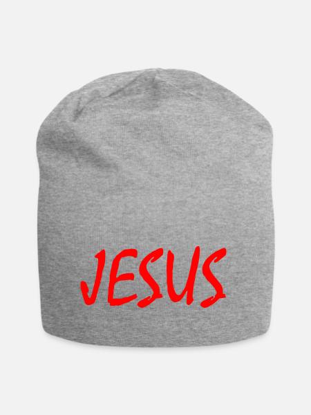 Jesus - Jersey-Beanie - Grau meliert