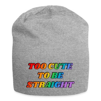 Zu süß, um heterosexuell zu sein - LGBTQ, lustiger Witz, Humor - Jersey-Beanie - Grau meliert - Vorne