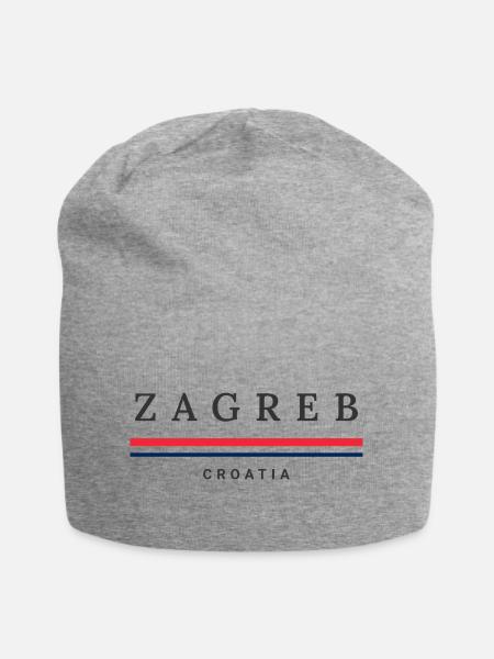 Stadt Zagreb, Kroatien - Jersey-Beanie - Grau meliert