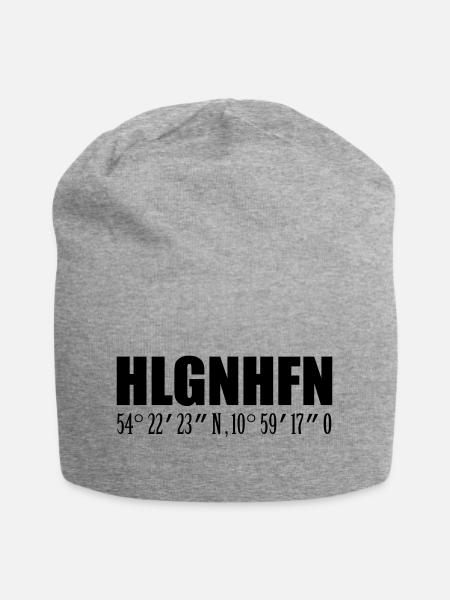 Koordinaten von Heiligenhafen - Jersey-Beanie - Grau meliert