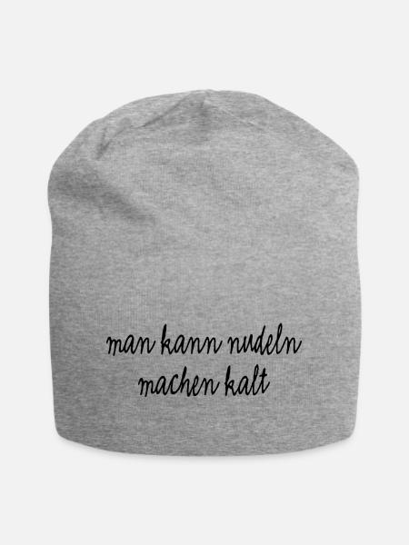 Man kann Nudeln machen kalt - Jersey-Beanie - Grau meliert