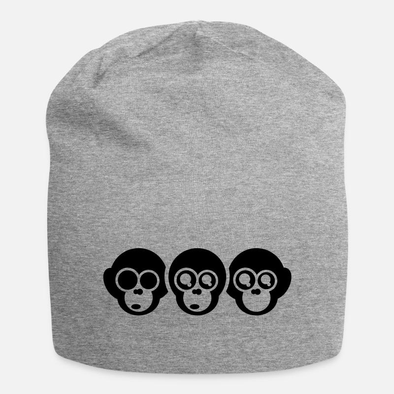die drei affen - Jersey-Beanie - Grau meliert