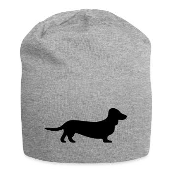Chien: Teckel - Bonnet en jersey - gris chiné - Devant