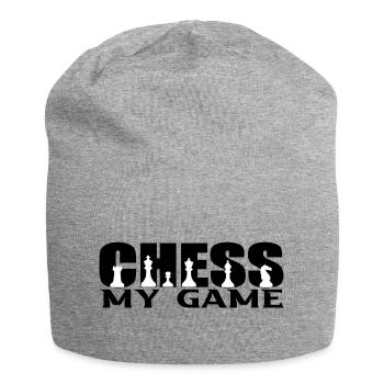 Schach - Jersey-Beanie - Grau meliert - Vorne