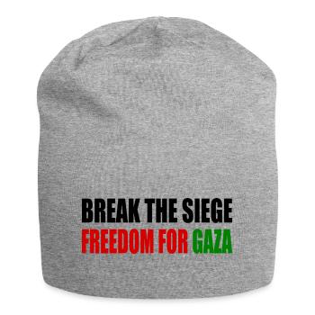 break the siege freedom for gaza - Jersey Beanie - heather grey - Front
