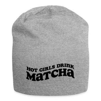 Hot Girls Drink Matcha – Trendiges SVG Design - Jersey-Beanie - Grau meliert - Vorne