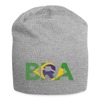 BRA Brazil Flag Stripe Football Shirt - Jersey Beanie - heather grey - Front