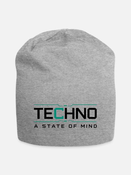 Techno - A State of Mind - Jersey-Beanie - Grau meliert