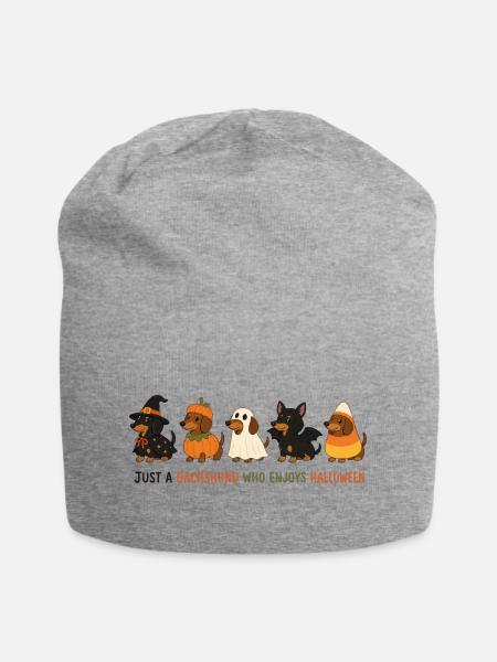 Dackel-Halloween-Crew - Jersey-Beanie - Grau meliert