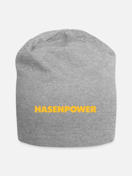 Hasenpower - Jersey-Beanie - Grau meliert