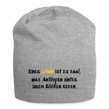 Einer Löwin - Jersey-Beanie - Grau meliert - Vorne